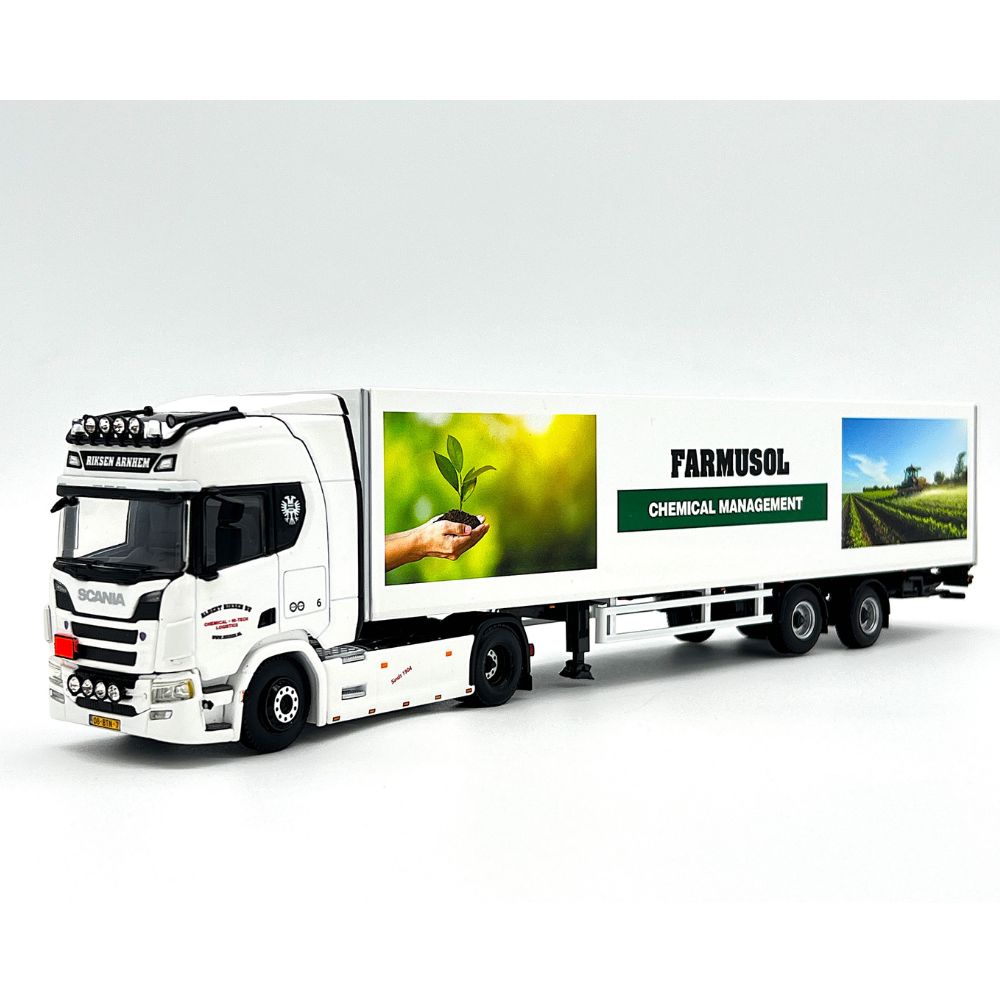 Scania R highline CR20H 4x2 box trailer Riksen Arnhem,WSI Truck Models