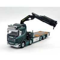 Scania R normal CR20N riged flatbed truck 8x2 +palfinger PK92002 crane TM Hansen,WSI Truck Models