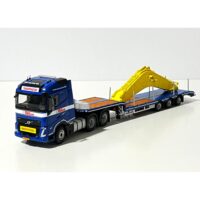 Volvo FH5 globetrotter 6x2 semi low loader-3 axle + boom as a load Transwinaton,WSI Truck Models