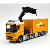 Volvo FH5 globetrotter 8x2 tag axle riged flatbed truck 8x2 tag axle with palfiger crane PK 74002 SH + 20ft container Mourik,WSI Truck Models