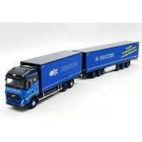 Volvo FH5 globetrotter riged curtainside truck 6x2 tag axle curtainside trailer-3 axle+ dolly low Hartog & Bikker,WSI Truck Models (2)