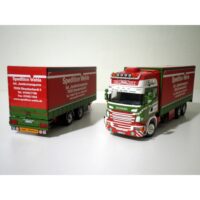 Scania R6 topline riged curtainside truck 6x2 tag axle curtainside drawbar centre-axled trailer- 2 axle Wehle,WSI Truck Models