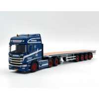 Scania R highline CR20H 6x2 tag axle flatbed trailer- 4 axle Vindelsbaek,WSI Truck Models (2)