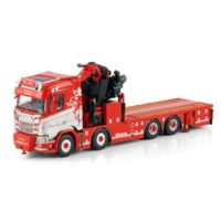 Scania R normal CR20N 8x4 riged flatbed truck with fassi 1100 + jib Thomas Berg,WSI Truck Models