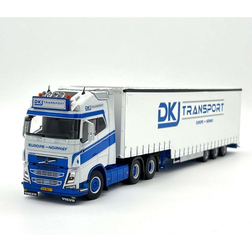 Volvo FH4 globetrotter xl 6x2 tag axle semi with curtain- 3 axle DKJ Transport,WSI Truck Models