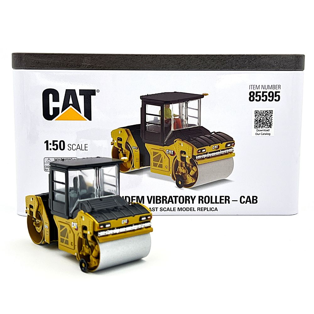 CAT CB-13 vibratory road roller with cab, Diecast masters construction models 150