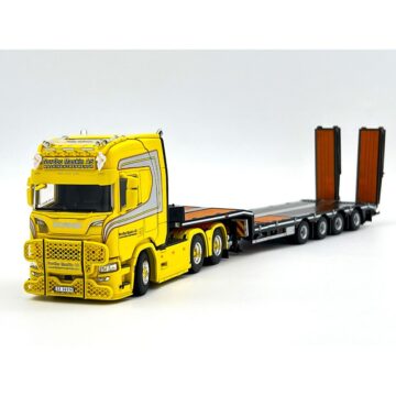 WSI MODELS トレーラー msc Scania R highline CR20H palfinger crane with lowloader trailer,WSI