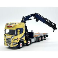 Scania R highline CR20H riged flatbed truck crane 8x4 fassi 1100 + jib Autaa WSI Truck Models