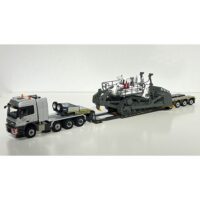 Mercedes Actros MP3 8x6 lowloader trailer + Liebherr bulldozer as a load WSI truck models
