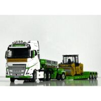 Volvo FH5 globetrotter low loader trailer+CAT vibratory road roller with cab Rachet WSI Truck Models