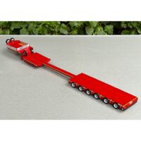 low loader trailer 6 axle (extendable) in red WSI Truck Models 150 scale