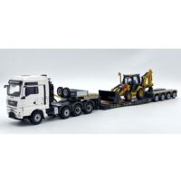 MAN TGX XXL 8x6 lowloader trailer + CAT side loader WSI Truck Models
