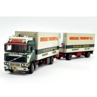 Volvo F12 globetrotter riged box truck 4x2 drawbar turntable trailer Breewel WSI Truck Models