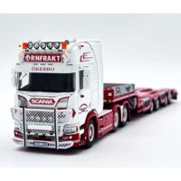 Scania R highline CR20H 6x2 semi wheel well low loader Trailer Christer Transport AB WSI Truck Models