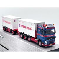 Volvo FH4 sleeper cab 8x2 tridem riged container frame truck + 2x20ft container Rene Burggraaf Transport B.V WSI Truck Models