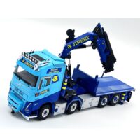 Volvo FH5 globetrotter riged flatbed truck 8x4 Palfinger crane PK 165.002 TEC 7 + jib Jinert WSI Truck Models