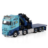 Volvo FH5 globetrotter riged flatbed truck 8x4 Palfinger crane PK 165.002 TEC 7 + jib Jinert WSI Truck Models