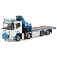 DAF XD SL riged flatbed truck 8x2 Palfinger crane PK 480 TEC van Hameren B.V WSI Truck Models