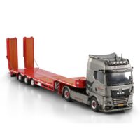 MAN TGX GX 4x2 semi low loader with ramps De Kruif machines WSI Truck Models