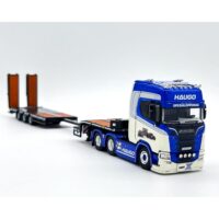 Scania S highline CS20H 6x4 semi low loader with ramps Haugo Spesialoppdrag WSI Truck Models