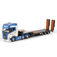 Scania S highline CS20H 6x4 semi low loader with ramps Haugo Spesialoppdrag WSI Truck Models