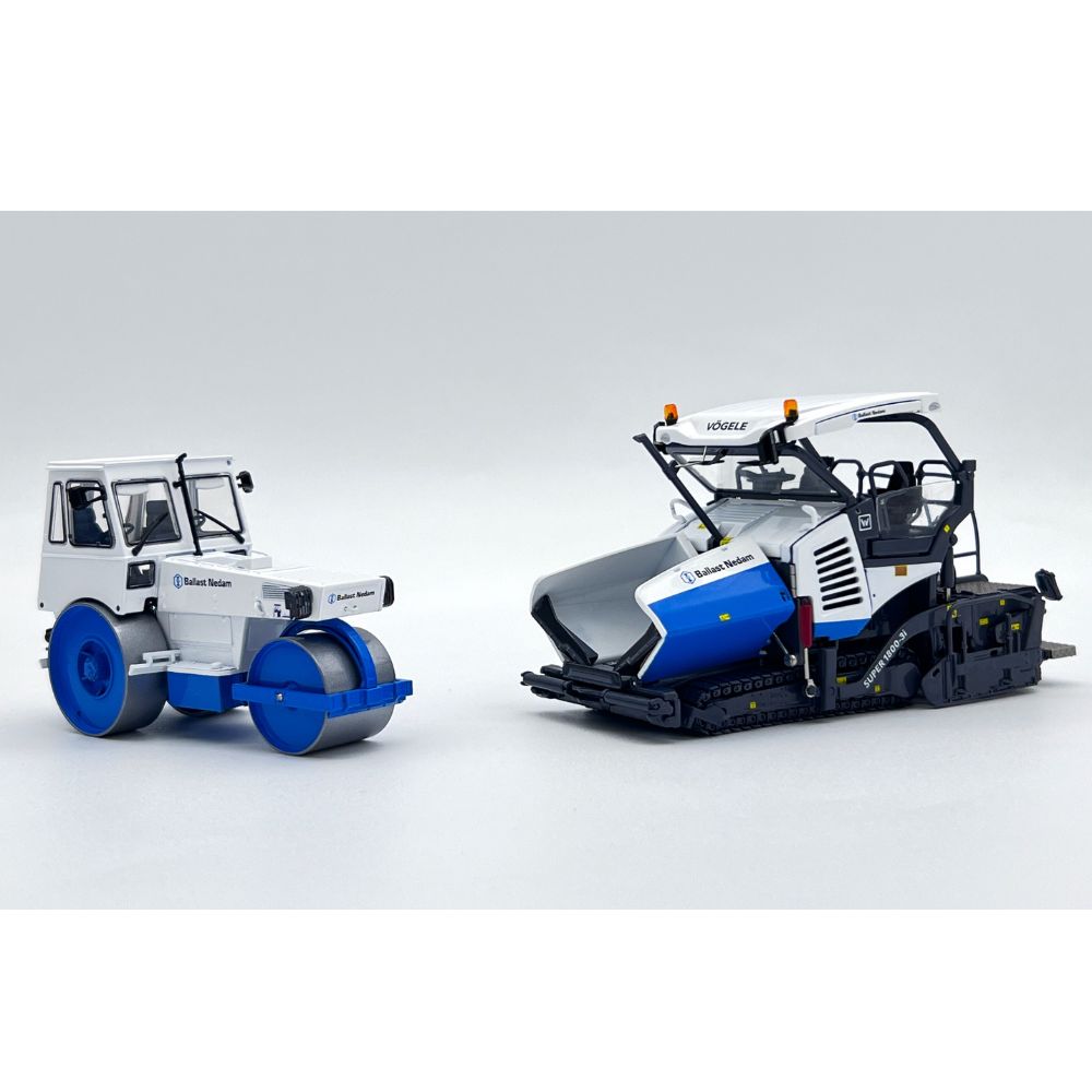 Vogele Super 1800-3 asphalt paver + HAMM HW90 road roller Ballast Nedam WSI Truck Models