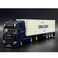 Scania R highline CR20H 4x2 flex container trailer + 40ft reefer container carrier Van Suijdam WSI Truck Models