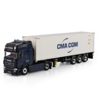 Scania R highline CR20H 4x2 flex container trailer + 40ft reefer container carrier Van Suijdam WSI Truck Models