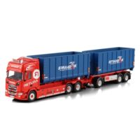 Scania riged truck hooklift system +drawbar trailer+containers Retura WSI Truck Models