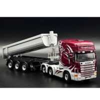 Scania 164L topline 6x2 twin steer halfpipe tipper trailer WSI Truck Models