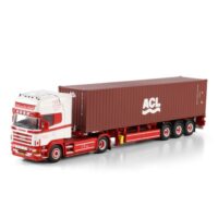 Scania 4 series topline 4x2 flex container trailer + 40ft reefer container Ferdi van den Heuvel WSI Truck Models