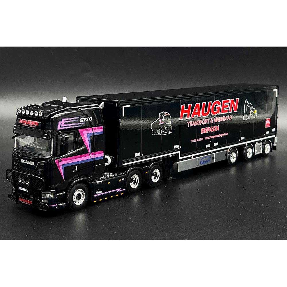 Scania S highline CS20H 6x4 semi box trailer Haugen WSI Truck Models