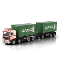 Volvo F12 cable system container frame truck drawbar trailer + 2x20ft container N. Mijnders WSI Truck Models