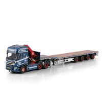 Scania R highline CR20H 6x2 telestep flatbed trailer with Palfinger crane 65002 SH Vindelsbaek WSI Truck Models