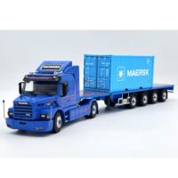 Scania 143 torpedo flatbed trailer + Maersk 20ft container WSI Truck Models