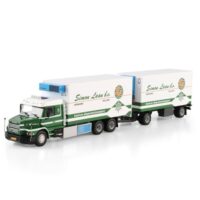 Scania 143 torpedo streamline 6x2 riged reefer truck drawbar trailer Simon Laan b.v. WSI Truck Models