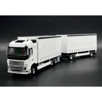 Volvo FH4 globetrotter 6x2 riged curtainside truck drawbar trailer WSI Truck Models